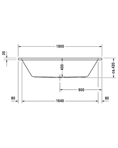 Акриловая ванна 180х80 см Duravit D-Code 700101000000000
