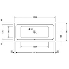Акриловая ванна 180х80 см Duravit D-Code 700101000000000