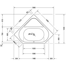 Акриловая ванна 140х140 см Duravit D-Code 700137000000000