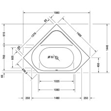 Акриловая ванна 140х140 см Duravit D-Code 700137000000000