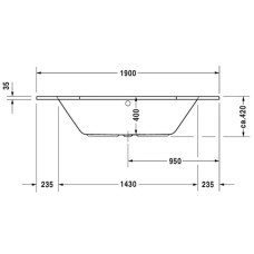Акриловая ванна 190х90 см Duravit D-Code 700138000000000