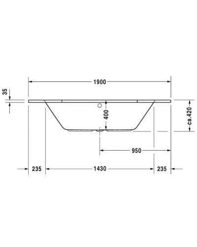 Акриловая ванна 190х90 см Duravit D-Code 700138000000000