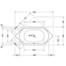 Акриловая ванна 190х90 см Duravit D-Code 700138000000000