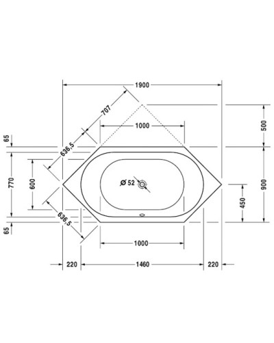 Акриловая ванна 190х90 см Duravit D-Code 700138000000000