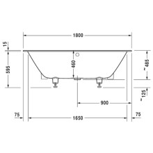 Акриловая ванна 180х80 см Duravit DuraSquare 700426000000000