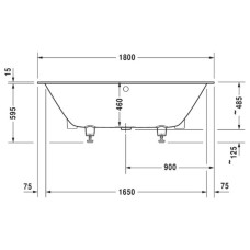 Акриловая ванна 180х80 см Duravit DuraSquare 700426000000000