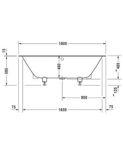 Акриловая ванна 180х80 см Duravit DuraSquare 700426000000000