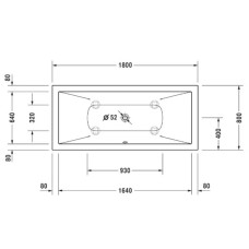 Акриловая ванна 180х80 см Duravit DuraSquare 700426000000000