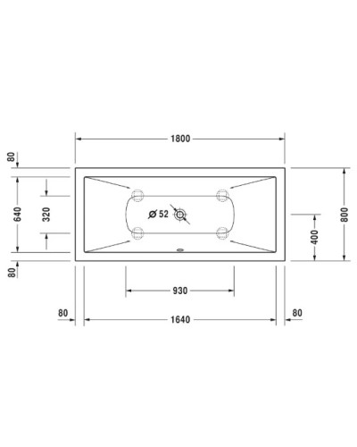 Акриловая ванна 180х80 см Duravit DuraSquare 700426000000000