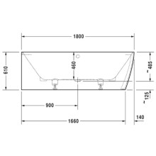 Акриловая ванна 180х80 см L Duravit DuraSquare 700427000000000