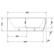 Акриловая ванна 180х80 см L Duravit DuraSquare 700427000000000