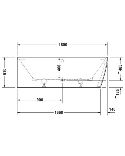 Акриловая ванна 180х80 см L Duravit DuraSquare 700427000000000
