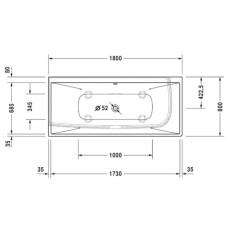 Акриловая ванна 180х80 см L Duravit DuraSquare 700427000000000