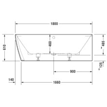 Акриловая ванна 180х80 см R Duravit DuraSquare 700428000000000