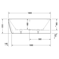 Акриловая ванна 180х80 см R Duravit DuraSquare 700428000000000