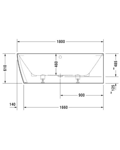 Акриловая ванна 180х80 см R Duravit DuraSquare 700428000000000