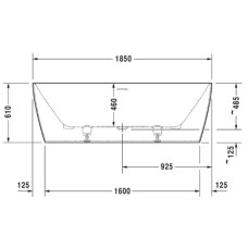 Акриловая ванна 185х85 см Duravit DuraSquare 700430000000000