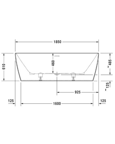 Акриловая ванна 185х85 см Duravit DuraSquare 700430000000000