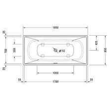 Акриловая ванна 185х85 см Duravit DuraSquare 700430000000000