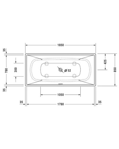 Акриловая ванна 185х85 см Duravit DuraSquare 700430000000000
