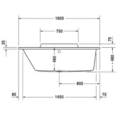 Акриловая ванна 160х70 см L Duravit DuraStyle 700292000000000