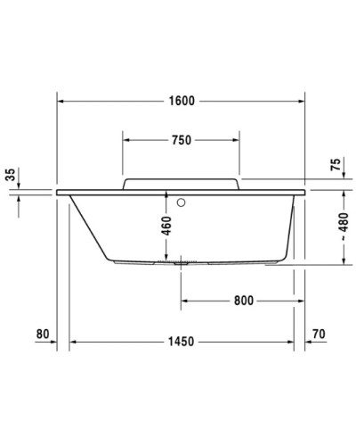 Акриловая ванна 160х70 см L Duravit DuraStyle 700292000000000