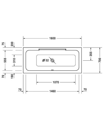 Акриловая ванна 160х70 см L Duravit DuraStyle 700292000000000