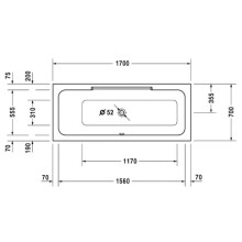 Акриловая ванна 170х70 см L Duravit DuraStyle 700294000000000