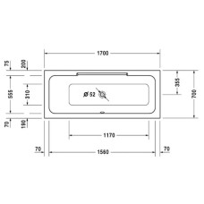 Акриловая ванна 170х70 см L Duravit DuraStyle 700294000000000