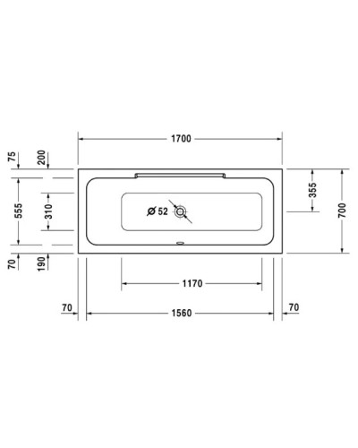 Акриловая ванна 170х70 см L Duravit DuraStyle 700294000000000