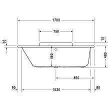 Акриловая ванна 170х75 см L Duravit DuraStyle 700296000000000