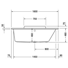 Акриловая ванна 160х70 см R Duravit DuraStyle 700293000000000