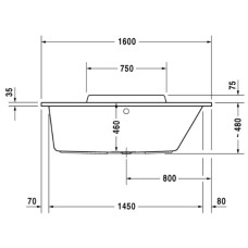 Акриловая ванна 160х70 см R Duravit DuraStyle 700293000000000