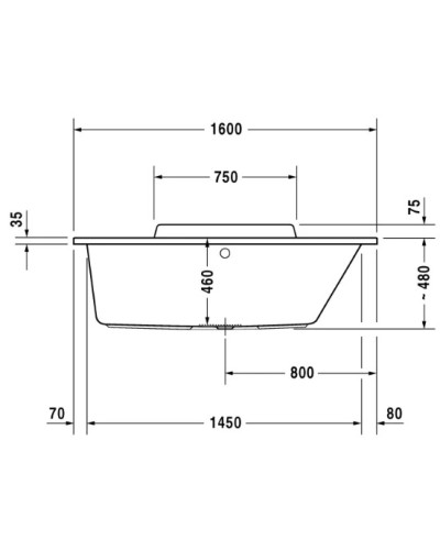 Акриловая ванна 160х70 см R Duravit DuraStyle 700293000000000