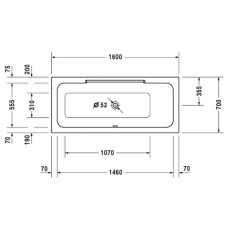 Акриловая ванна 160х70 см R Duravit DuraStyle 700293000000000