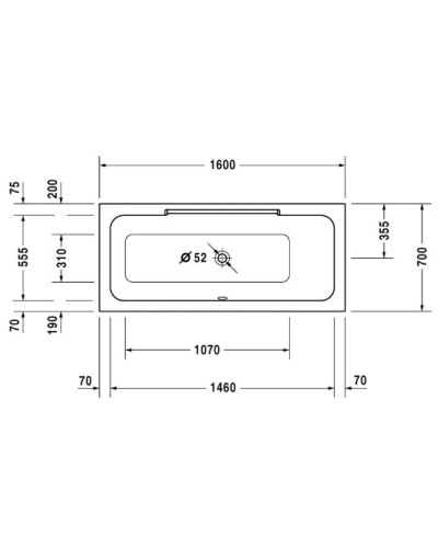 Акриловая ванна 160х70 см R Duravit DuraStyle 700293000000000