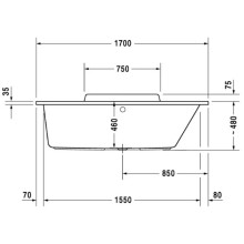 Акриловая ванна 170х70 см R Duravit DuraStyle 700295000000000