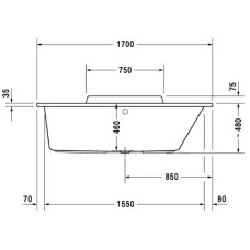 Акриловая ванна 170х70 см R Duravit DuraStyle 700295000000000