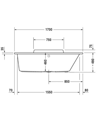 Акриловая ванна 170х70 см R Duravit DuraStyle 700295000000000