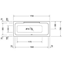 Акриловая ванна 170х70 см R Duravit DuraStyle 700295000000000