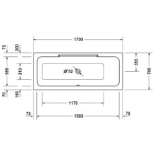Акриловая ванна 170х70 см R Duravit DuraStyle 700295000000000