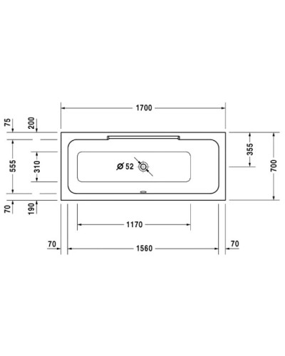 Акриловая ванна 170х70 см R Duravit DuraStyle 700295000000000