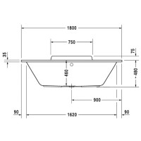 Акриловая ванна 180х80 см Duravit DuraStyle 700298000000000