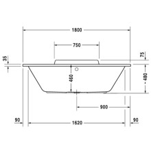 Акриловая ванна 180х80 см Duravit DuraStyle 700298000000000