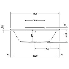 Акриловая ванна 180х80 см Duravit DuraStyle 700298000000000