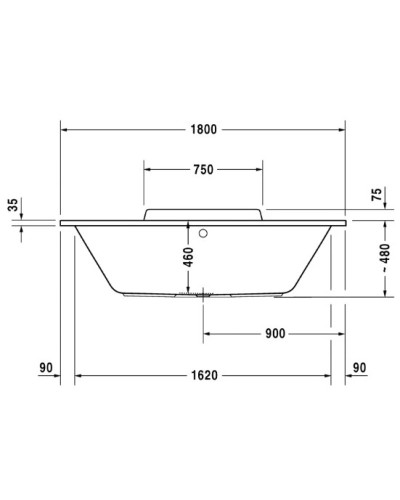 Акриловая ванна 180х80 см Duravit DuraStyle 700298000000000