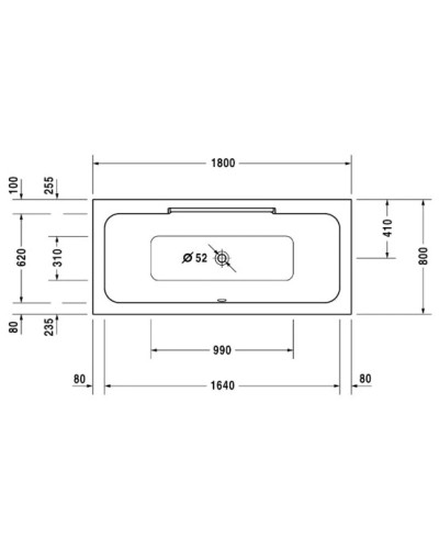 Акриловая ванна 180х80 см Duravit DuraStyle 700298000000000