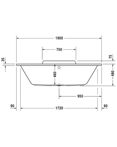 Акриловая ванна 190х90 см Duravit DuraStyle 700299000000000