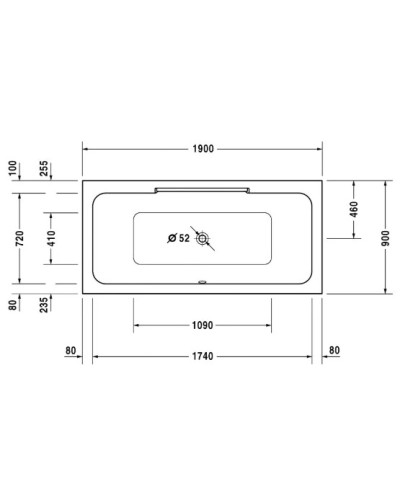 Акриловая ванна 190х90 см Duravit DuraStyle 700299000000000