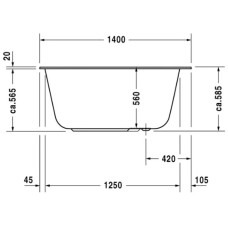 Акриловая ванна 140х80 см Duravit DuraStyle 700233000000000